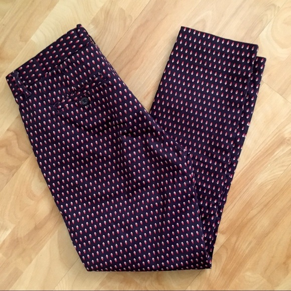 GAP Slim City La Coupe Urbaine Etrote tiny ikat print stretch cotton ank… - Picture 5 of 7